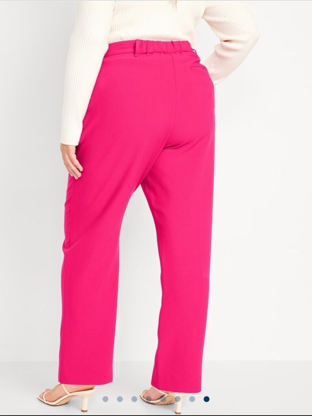 Old Navy Pleated Extra High Rise Taylor Trouser Straight Pants Pink Size XL NWOT - Picture 2 of 9